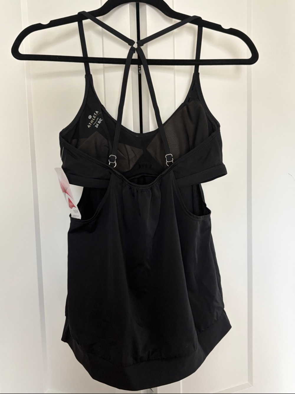NEW [Athleta] Blousy Racerback Tankini Swim Swimsuit Top Black Women’s 34B/C - Picture 8 of 12